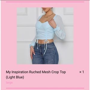 Lilly’s Kloset- My inspiration ruched mesh crop top